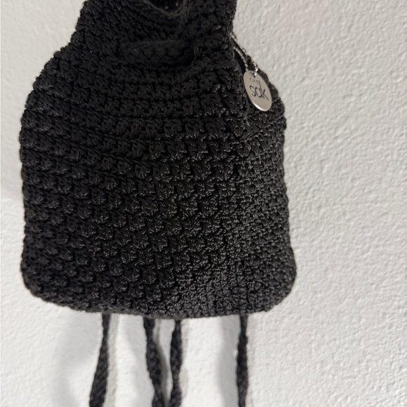The Sac mini bucket, black crocheted backpack - Picture 5 of 7